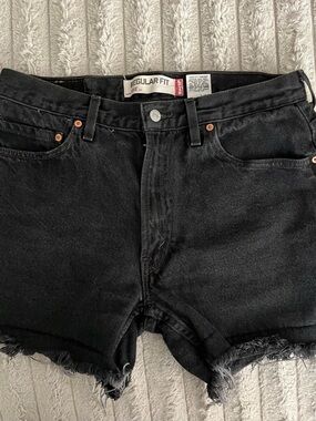 Levi's Black Denim Cutoff Jean Shorts